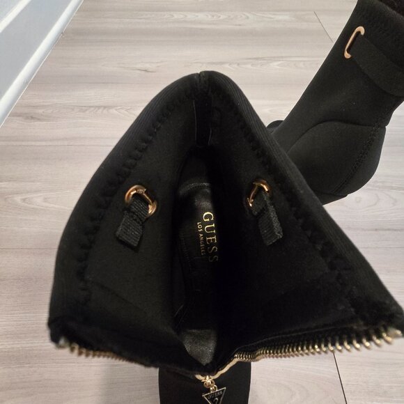 Black Open-Toe Boot Heels – Size 8 – Like New – Gold Front Zipper - Picture 6 of 6